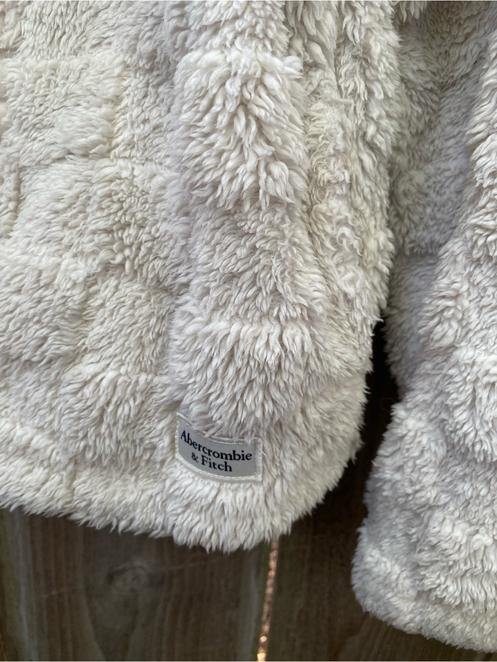 Abercrombie Kids Sherpa Fleece Zip Jacket Girls 13/14 Ivory Cozy - Picture 5 of 5